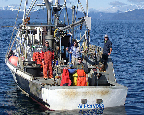 The Alexandra and crew in the Prince William Sound